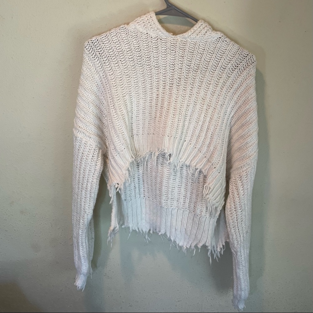Wildfox small white sweater with hood